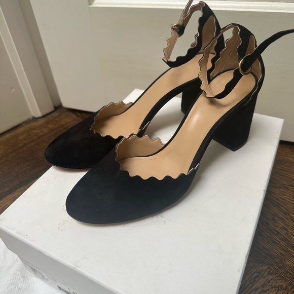 Chloe Carolina black suede ankle strap pump - Picture 3 of 5